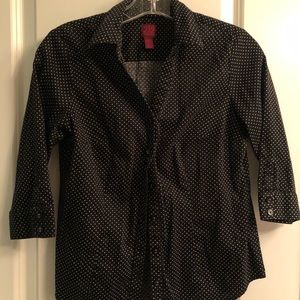 Black polka dot blouse